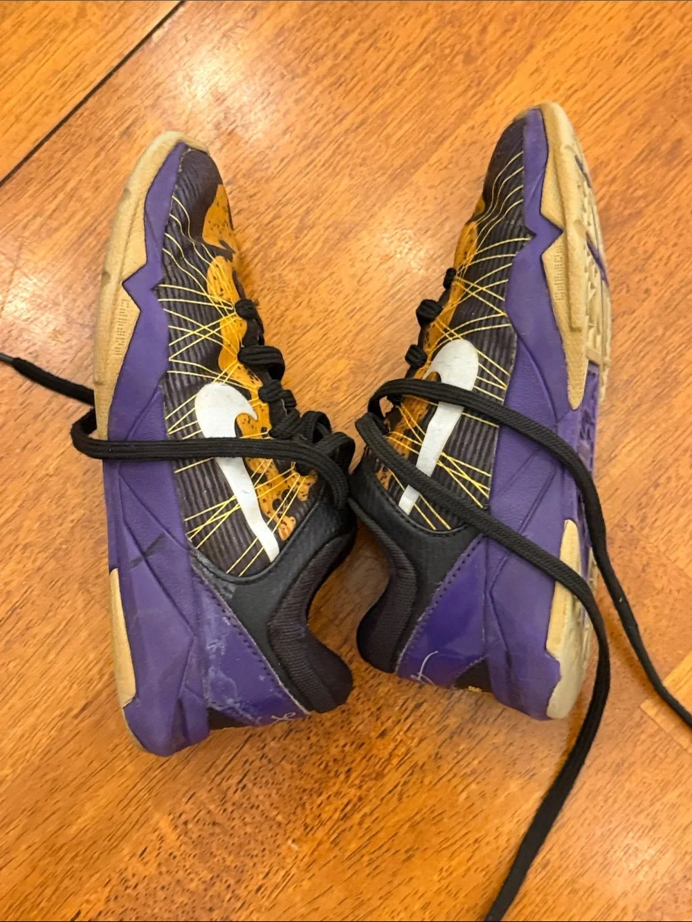 Nike Kids Black, Purple and Yellow Athletic Sneakers size 11C